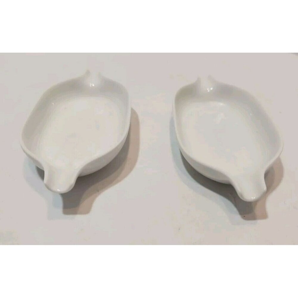 Vtg Bjorn Wiinblad Rosenthal Magic Flute White Porcelain Ashtrays Set of 2